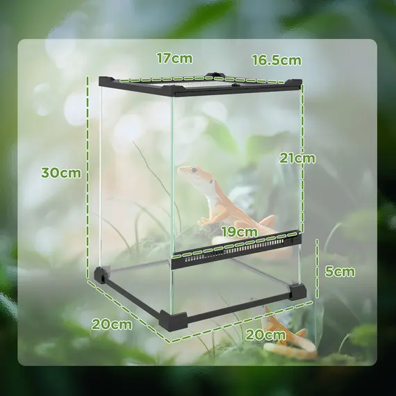 Buy 12L Vivarium for Lizards, Frogs, Snakes, Turtles, Tortoises w/ Anti-Escape Design, Ventilation, 3 image