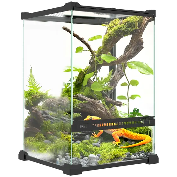 Buy 12L Vivarium for Lizards, Frogs, Snakes, Turtles, Tortoises w/ Anti-Escape Design, Ventilation