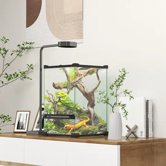 Buy 12L Vivarium for Lizards, Frogs, Snakes, Turtles, Tortoises w/ Anti-Escape Design, Ventilation, 2 image