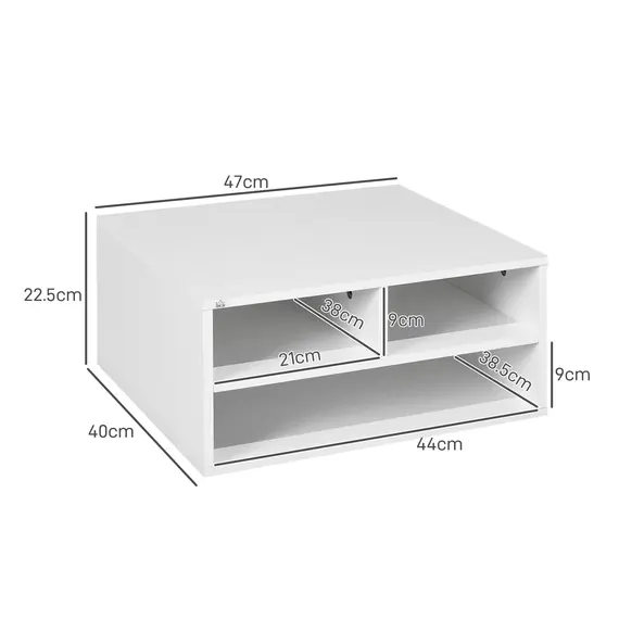 Buy Three-Compartment Printer Storage Cabinet - White, 3 image