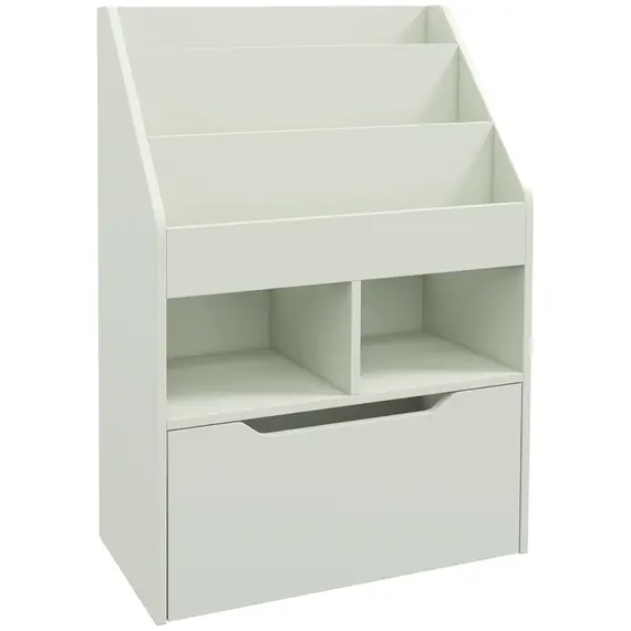 Buy Kids Bookshelf, Toy Organiser, with Storage Drawer, Wheels - Green