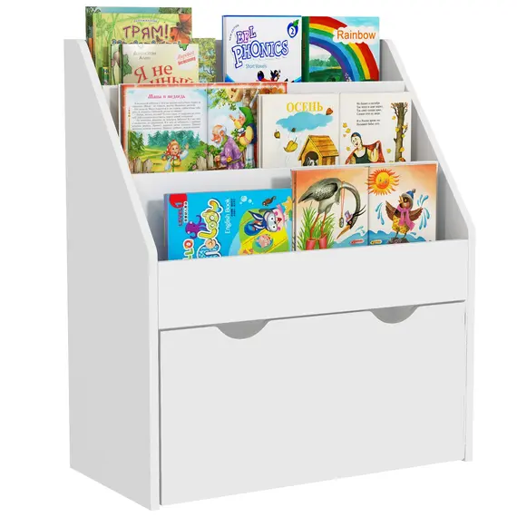 Buy Bookcase for Kids with Shelves, Drawer, Bookcase for Bedroom, Playroom, White