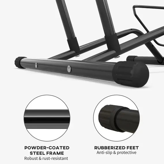 Buy Portable Bike Floor Stand, Freestanding Bike Rack for 16"-29" Kid's/Mountain/Road Bikes Home Garages Use, 6 image