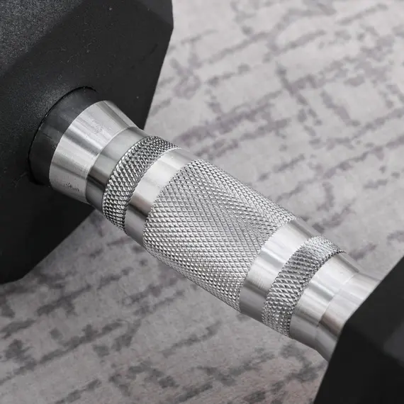 Buy HOMCOM 2x12.5kg Rubber Hex Dumbbell Portable Hand Weights Dumbbell Home Gym Workout Fitness Hand Dumbbell, 9 image