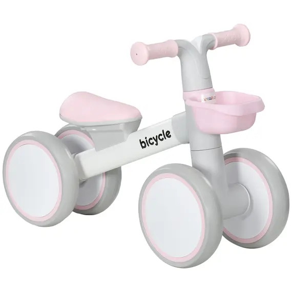 Buy Kids Balance Bike for 1-3 Years Old with Adjustable Seat, Silent Wheels, Pink