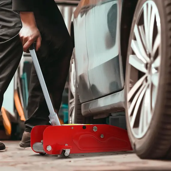 Buy Low Profile Jack, 2 Ton Hydraulic Car Jack for Car Trailer Garage Tyre Repair, Red, 2 image