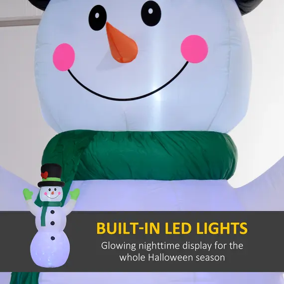 Buy 10ft Inflatable Snowman Christmas Decoration, with Accessories, 4 image