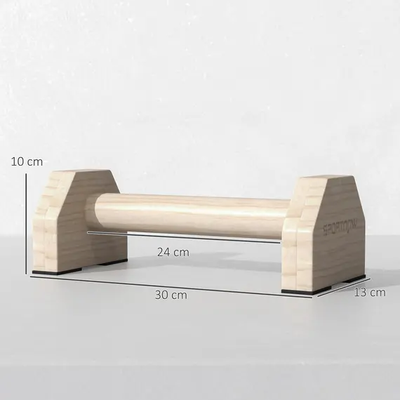 Buy SPORTNOW Wooden Parralletes Bars, Push Up Handles with Non-Slip Base, Calisthenics Equipment, for Home Gym, Training, 3 image
