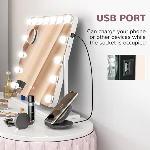 Buy 14 LED bulb Tabletop Makeup Mirror, with Adjustable Settings, 6 image