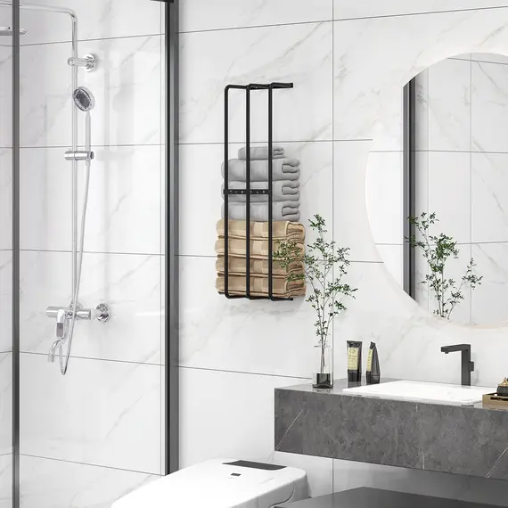 Buy Six Large Towel Metal Holder, with Mounting Accessories, 6 image