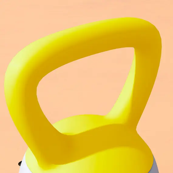 Buy SPORTNOW 10KG Soft Kettlebell, Kettlebell with Non-Slip Handle for Home Gym, Weight Lifting, Strength Training, Yellow/Grey, 9 image