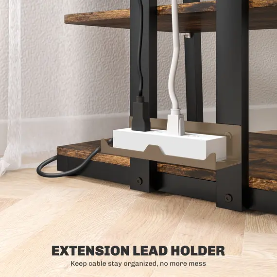 Buy HiFi Stand, with Four Storage Shelves - Rustic Brown, 6 image