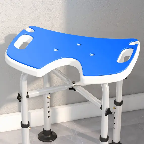 Buy 39-51.5cm 'U' Seat Padded Shower Stool - Dark Blue, 9 image
