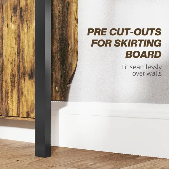 Buy 93 x 88.5cm Rustic-Look Radiator Cover - Brown/Black, 7 image