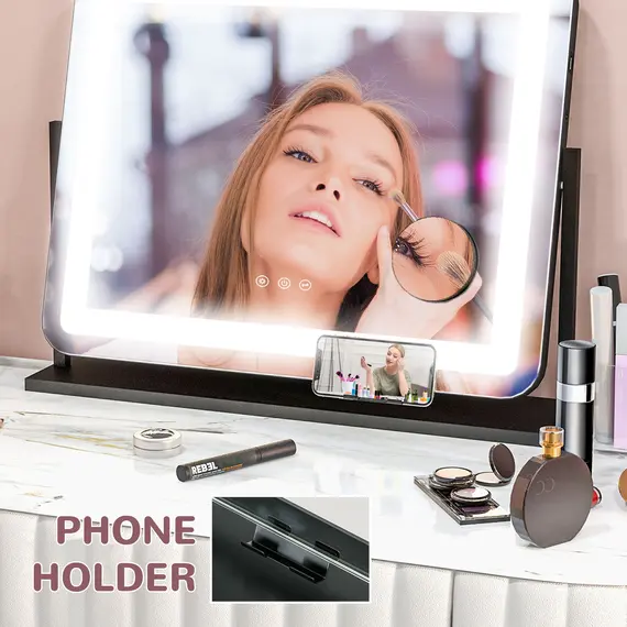 Buy LED Light Tabletop Makeup Mirror, with Adjustable Settings, 4 image