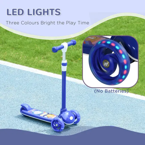 Buy AIYAPLAY Kids 3 Wheel Scooter for 2-6 Years Old w/ Adjustable Height, LED Light, TPE Handlebar, Blue, 6 image