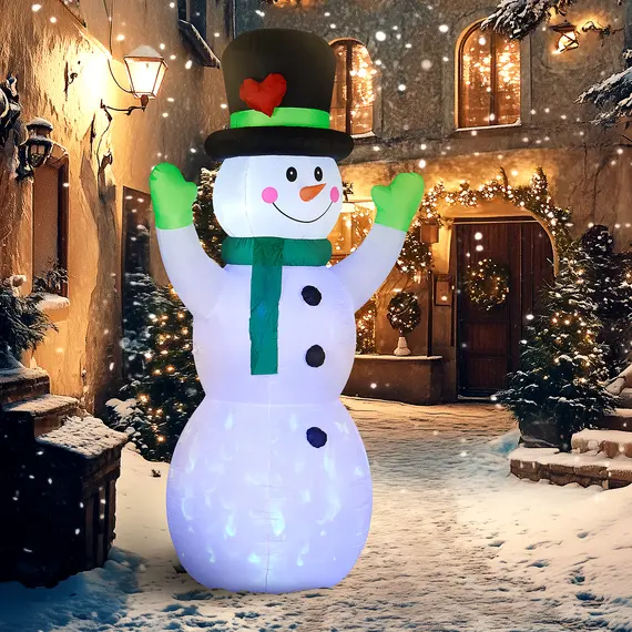 Buy 10ft Inflatable Snowman Christmas Decoration, with Accessories, 2 image