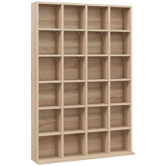 Buy CD Storage Unit with Adjustable Shelves, Suitable for up to 456 CDs, 89 x 130.5 cm, Nature Wood Finish