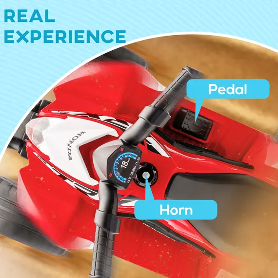 Buy Honda Licensed Kids Electric Quad Bike, 6V ATV Ride On for Ages 1.5-3 Years, Red, 4 image