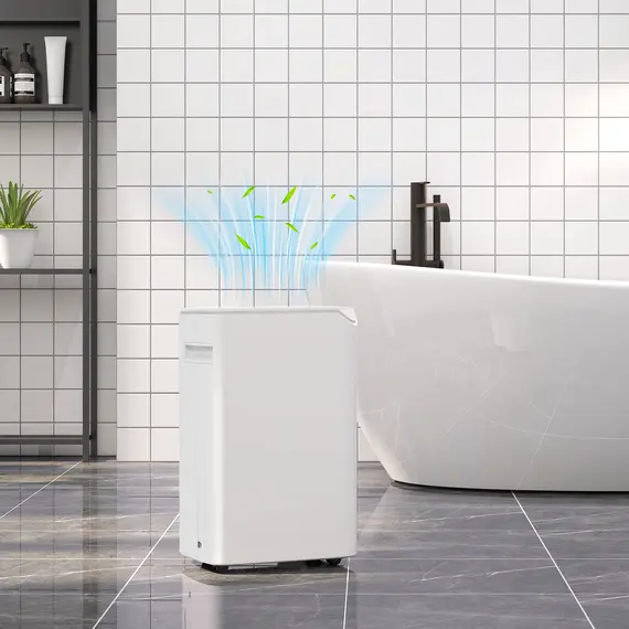 Buy HOMCOM 20L/Day Dehumidifier, with Filter - White, 8 image