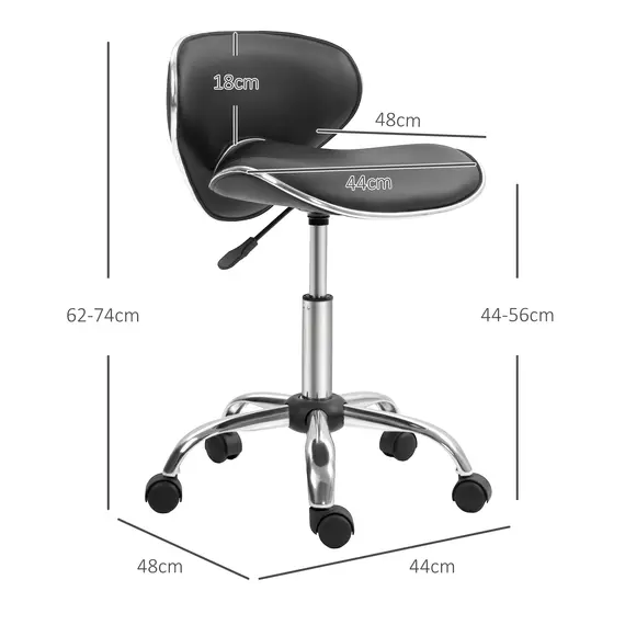 Buy Adjustable Rolling Swivel Beauty Salon Chair, Stool for Spa, Black, 3 image