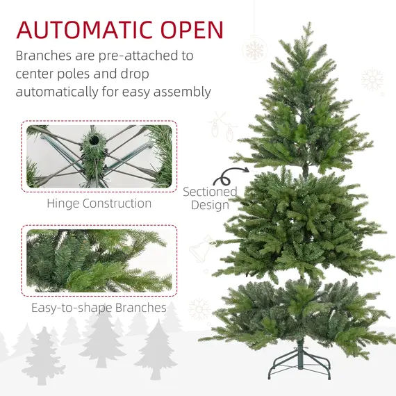 Buy 6ft Bare Artificial Christmas Tree, with 1821 Tips - Green, 6 image