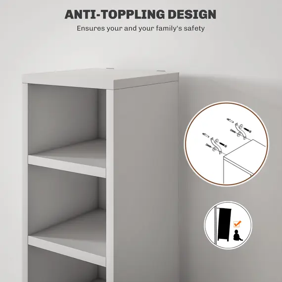 Buy 204 CD Tall Narrow Media Storage Tower - White, 6 image