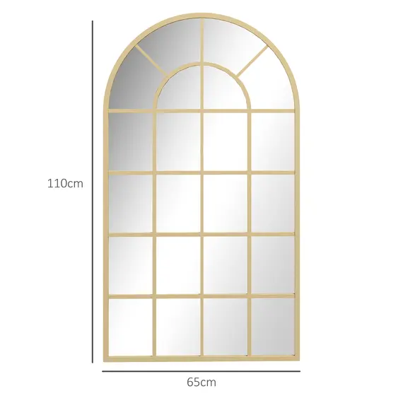 Buy 110 x 65 cm Arched Decorative Wall Mirror for Bedroom Living Room, Modern Window Bathroom Mirror for Home Decor, 3 image