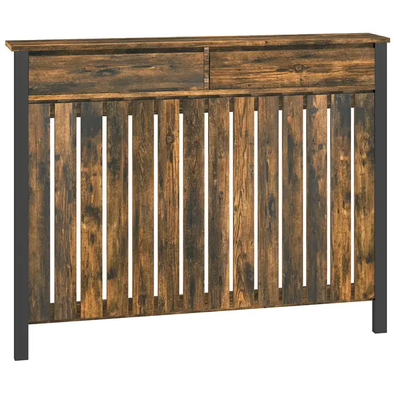 Buy 93 x 119cm Rustic-Look Radiator Cover - Brown/Black