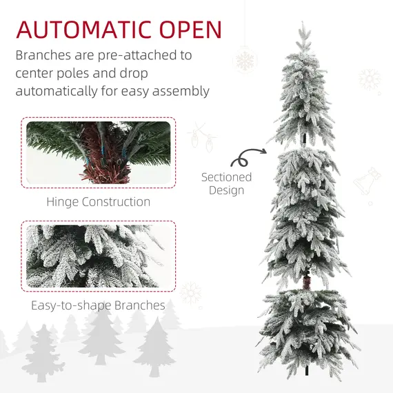 Buy 7ft Snow-Covered Unlit Artificial Christmas Tree, 6 image