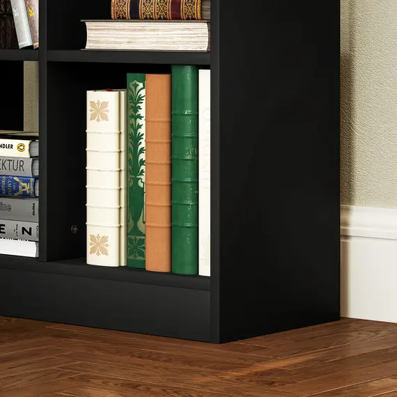 Buy Tall Bookshelf with Drawer, Freestanding Bookcase for Bedroom, Living Room, Home Office, Black, 9 image