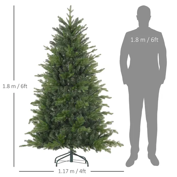 Buy 6ft Bare Artificial Christmas Tree, with 1821 Tips - Green, 3 image