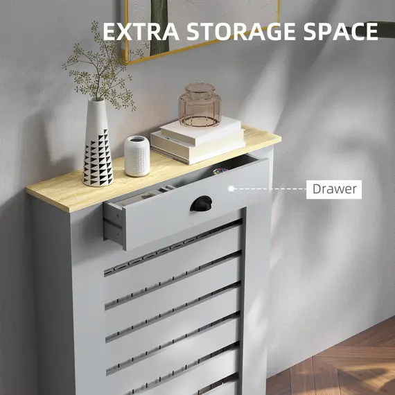 Buy 95.5H x 78Wcm Radiator Cover, with Drawer - Grey, 6 image