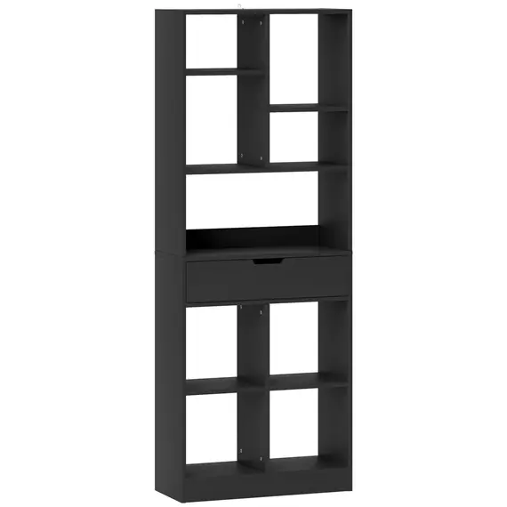 Buy Tall Bookshelf with Drawer, Freestanding Bookcase for Bedroom, Living Room, Home Office, Black