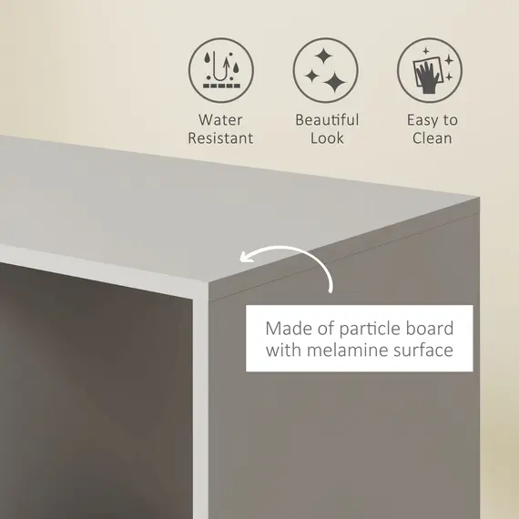 Buy Open Wardrobe on Wheels, Bedroom Wardrobe with Clothes Hanging Rail, 2 Storage Shelves, Mobile Garment Rack for Cloakroom, Hallway, Grey, 4 image