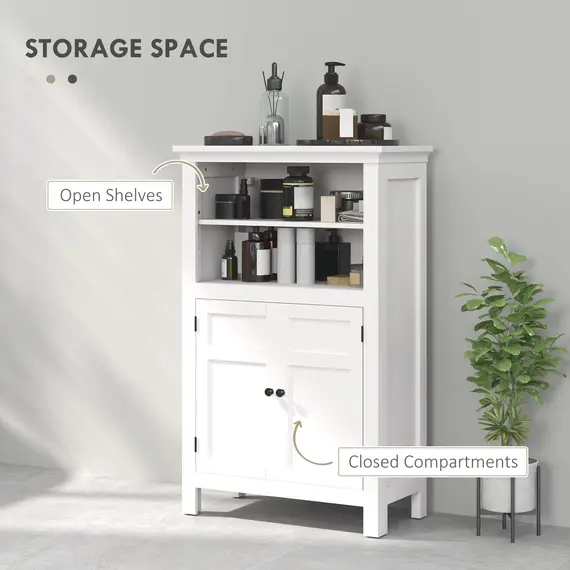 Buy Multi-Storage Modern Bathroom Cabinet - White, 4 image