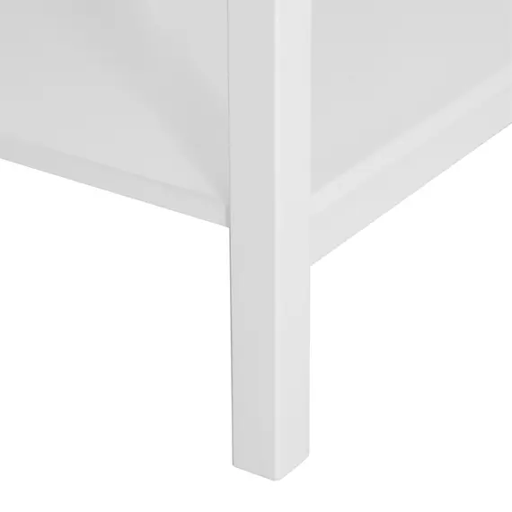 Buy White Bedside Table, Wooden Side Table, Nightstand, Bedside Cabinet with Drawer and Storage Shelf for Bedroom and Living Room, Set of 2, 9 image