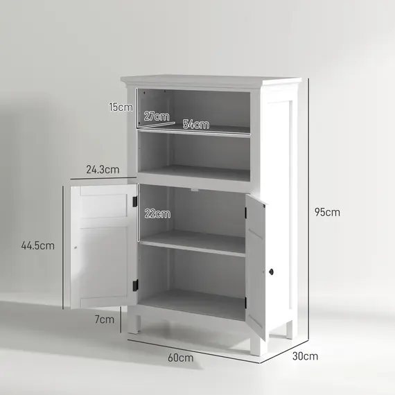 Buy Multi-Storage Modern Bathroom Cabinet - White, 3 image