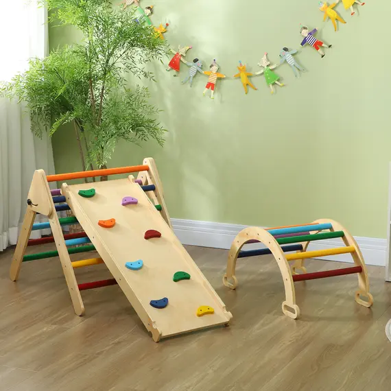 Buy 5-in-1 Toddler Climbing Frame with Ramp, Arch, for 18-48 Months, Multicoloured, 9 image