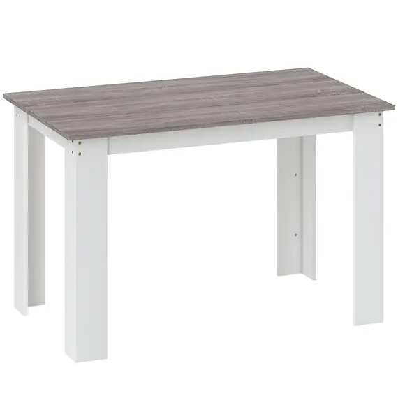 Buy Dining Table for 4-6 People, Kitchen Table with Wood Effect for Dining Room, Grey