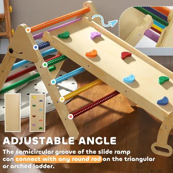 Buy 5-in-1 Toddler Climbing Frame with Ramp, Arch, for 18-48 Months, Multicoloured, 6 image