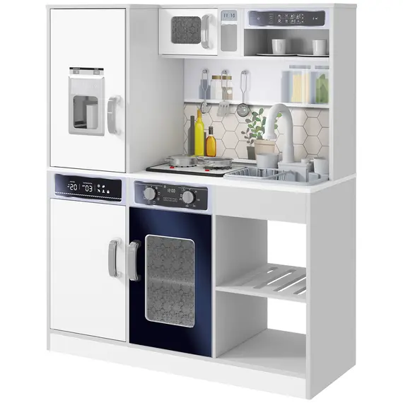 Buy Pretend Play Toy Kitchen, Kids Kitchen Playset w/ Sounds, Lights, Running Water, Coffee Maker, Refrigerator