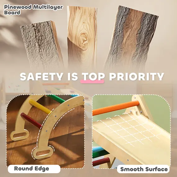 Buy 5-in-1 Toddler Climbing Frame with Ramp, Arch, for 18-48 Months, Multicoloured, 5 image