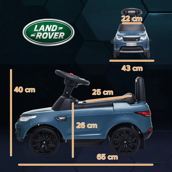 Buy 2-in-1 Land Rover Licensed 6V Kids Electric Ride On Car, Sliding Car w/ Headlights, Music, for 18-60 Months, Light Blue, 3 image