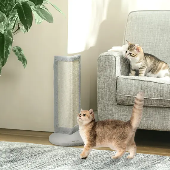 Buy 56cm Corner Cat Scratching Post with Sisal Scratching Pad, Grey, 2 image
