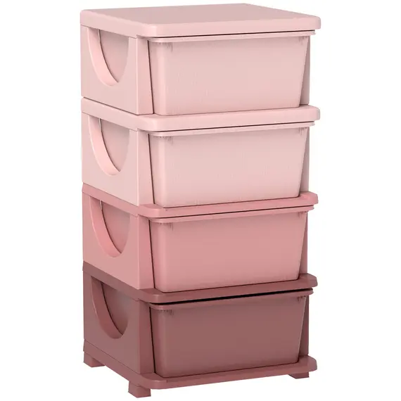 Buy Four-Tier Kids Storage Boxes, with Four Drawers, Pink