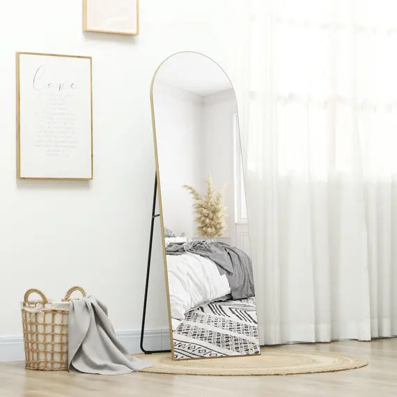 Buy 150cm Arched Full Length Mirror - Gold Tone, 2 image