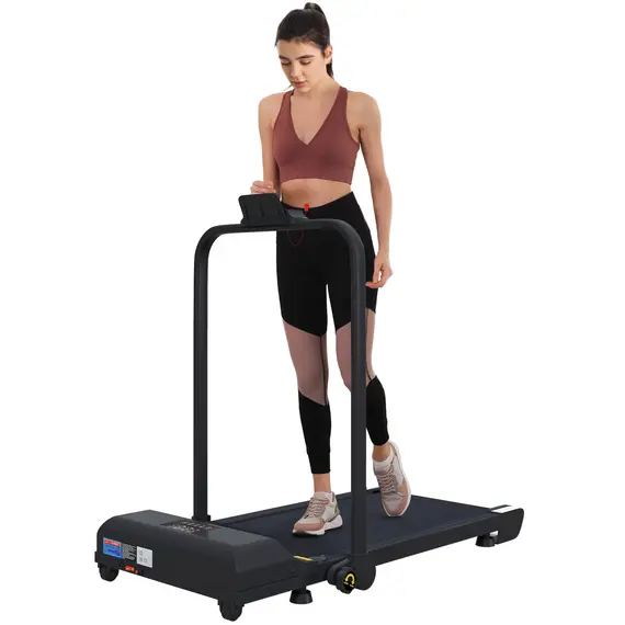Buy HOMCOM Walking Pad Treadmill, Folding Under Desk Treadmill, 1-10km/h, with Remote Control, Black