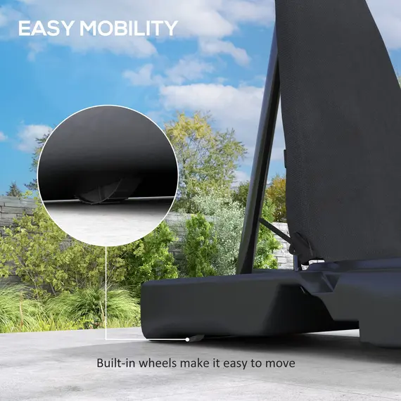 Buy 245-305cm Adjustable Basketball Hoop and Stand, with Wheels, Black, 7 image