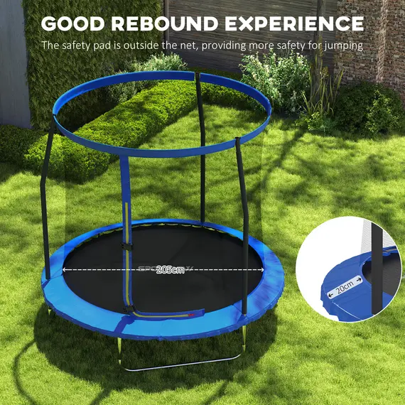 Buy 8ft Trampoline with Safety Enclosure Net, Steel Frame Outdoor Trampoline, with Edge, Safety Cover, 5 image